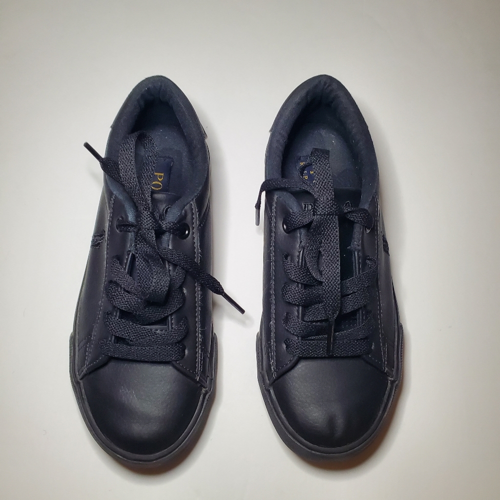 Ralph Lauren Polo Easten Sneaker Size 13 Boy Triple Black Shoes